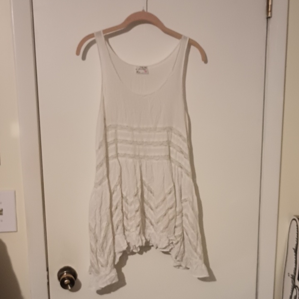Free People Intimately White Voile Lace Trapeze Mini Slip Dress XS - Picture 3 of 8